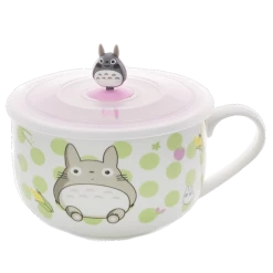 (ONLINE) DRAGON IMPORTS & COLLECTIBLES LLC Food Totoro Polka Dotted Ceramic Bowl With Pink Lid, 3”