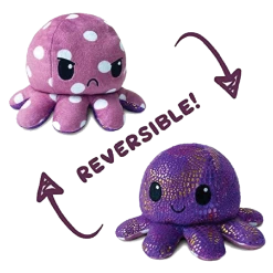 (ONLINE) DRAGON IMPORTS & COLLECTIBLES LLC Plushes Reversible Octopus Plushie: Polka Dot/Shimmer