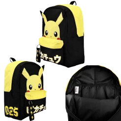 (ONLINE) DRAGON IMPORTS & COLLECTIBLES LLC Pokemon Pikachu Backpack Ft. Webbed Keychain Pull - Bioworld