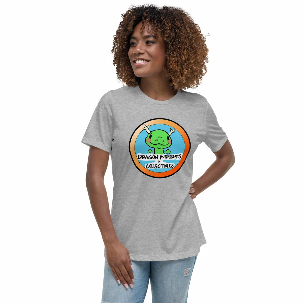 Dragon Imports And Collectibles - Funko, Pokemon, Board Games And More! Store Swag Dragon Imports Logo - Women's Relaxed T-Shirt 6 Dragon Imports And Collectibles - Funko, Pokemon, Board Games And More! Store Swag Dragon Imports Logo - Women's Relaxed T-Shirt