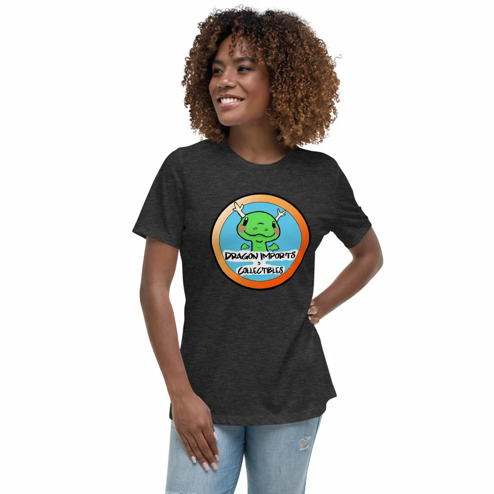 Dragon Imports And Collectibles - Funko, Pokemon, Board Games And More! Store Swag Dragon Imports Logo - Women's Relaxed T-Shirt 4 Dragon Imports And Collectibles - Funko, Pokemon, Board Games And More! Store Swag Dragon Imports Logo - Women's Relaxed T-Shirt